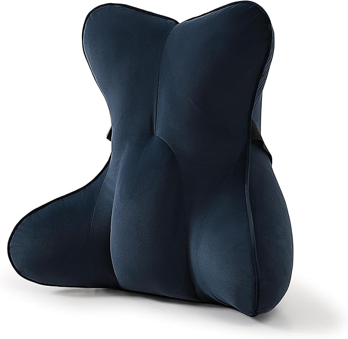 Lumbar Support Pillow – Multi-Functional Ergonomic Back Cushion for Office Chair, Car Seat & Sofa, Reading Pillow with Firm Multi-Zone Support to Relieve Lower Back Pain,Teal Blue