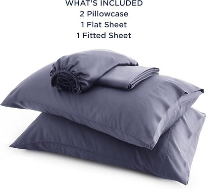 Bedsure California King Sheet Sets, Cooling Sheets, Rayon Derived from Bamboo, Breathable & Soft, Deep Pocket Up to 16 Inches, Hotel Luxury Silky Bedding for Hot Sleepers, Dark Grey
