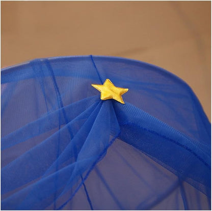 Mosquito Net Canopy Bed Curtains Dome Princess Stars Bed Tent for Girls Boys Kids Single Twin Full Queen Size Bed, Room Decor(Blue)