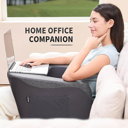 Reading Pillow, Lap Desk, Laptop Pillow for Lap, Large Gaming Pillow for Reading, Working, Gaming or Sitting in Bed Floor Couch(Dark Grey)
