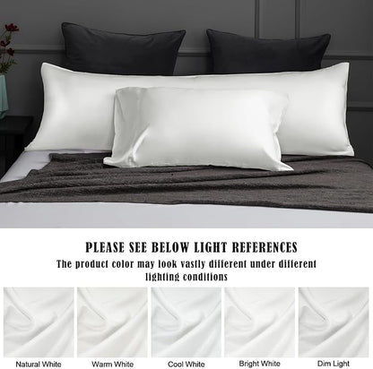 TELUS Pillow Cases King Size 2 Pack, Bamboo Rayon & Lyocell Pillowcase with Envelope Closure, Cooling Breathable Pillow Cover for Hot Sleeper & Night Sweats, 20x40 inch, Ivory White