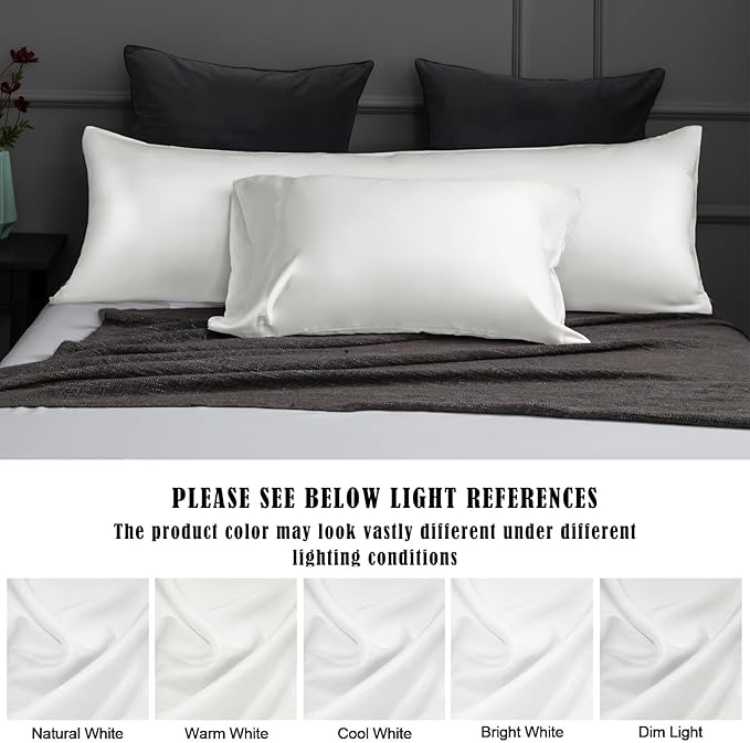 TELUS Pillow Cases Queen Size 2 Pack, Bamboo Rayon & Lyocell Pillowcase with Envelope Closure, Cooling Breathable Pillow Cover for Hot Sleeper & Night Sweats, 20x30 inch, Ivory White