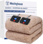 Westinghouse Electric Blanket Queen Size, Soft Plush Sherpa Heated Blanket with 10 Heating Levels & 1-12 Hours Auto-Off, Machine Washable, 84x90 inches, Camel