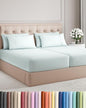 Split King Sheets Set 7 Piece - Includes 4 Pillowcases - Bed Sheets Split King - Soft Hotel Luxury Bedding - Cooling, Comfy & Breathable - 1 Flat & 2 Fitted & 4 Pillowcases w/ Deep Pockets - Ice Blue