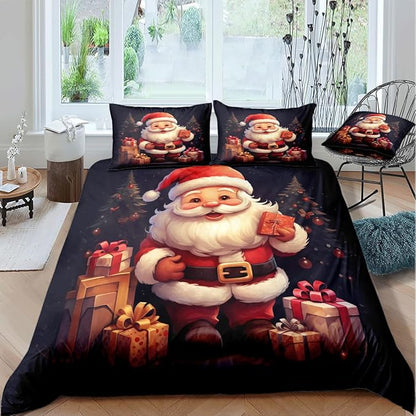 Christmas Duvet Cover Bedding Sets King Size for Kids Girls Teens, Christmas Petal Country Bedding Décor, 1 Duvet Cover and 2 Pillow Shams - 104x90 inches