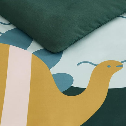 Twin XL Comforter Set for Girls, Dinosaur Kids Bedding Set with Cute Floral, All Season Boys Teen Bed in a Bag Dorm 5 Pieces with Sheets, Pillowcase & Sham