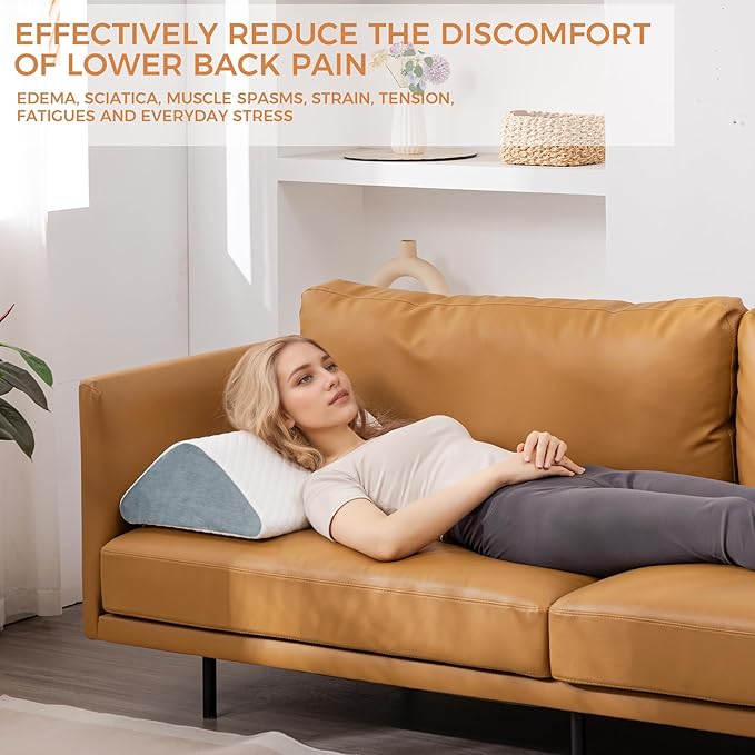Ganondorf Knee Wedge Pillow for Back Sleeping-Leg Pillow Knee Wedge Pillow for Sleep Position, Alleviating Lower Back&Hip Pain Enhancing Circulation in Ankles Legs Triangle Pillow with Removable Cover