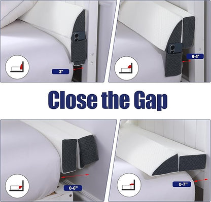 HOMBYS Pillow Wedge for Headboard Gap,Mattress Wedge Gap Filler Queen Size,Bed Crack Pillow,Foam Bed Gap Filler,Multifuctional Headboard Space Filler with Side Pocket,Fill The Gap (0-7")
