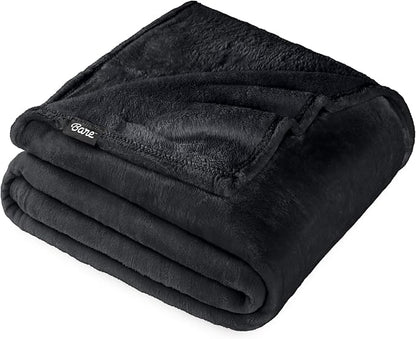 Bare Home Fleece Blanket - Twin/Twin Extra Long - Ultra-Soft Lightweight for Bed, Sofa, and Couch - Luxury Microplush - Cozy Warm Blanket (Twin/Twin XL, Black)