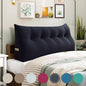 11 lbs Thickened Queen Headboard Pillow for Sitting Up in Bed, Back Support Reading Pillow with Side Pocket and Velvet Removable Cover, Triangular Large Wedge Headboard Pillow