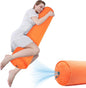 EULANT Inflatable Body Pillow for Adults,47inch Inflatable Travel Body Pillow for Sleep Long Hug Pillow Bolster Pillow for Sleeping,Back(Orange)