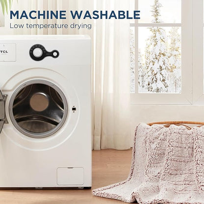Westinghouse Electric Blanket Queen Size, Soft Plush Sherpa Heated Blanket with 10 Heating Levels & 1-12 Hours Auto-Off, Machine Washable, 84x90 inches, Rust