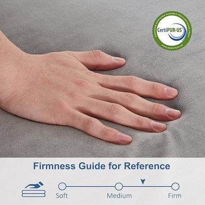 SINWEEK Tri Folding Mattress Foam Topper 4" Thickness Floor Cot Mattress, Guset Bed with Removable&Machine Washable Cover and Lining, CertiPUR-US Certified 25 x 75 Inch