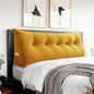 Headboard Wedge Pillow Large Reading Pillow Queen Size Bed Rest Back Support Pillow for Sitting up in Bed Daybed Couch Backrest Cushion Velvet Mustard Yellow