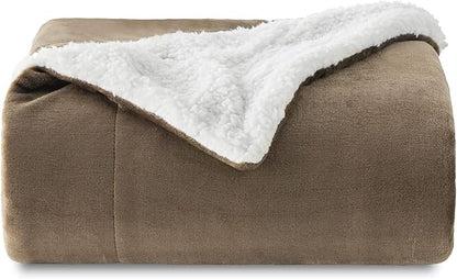 Bedsure GentleSoft Sherpa Fleece Throw Blanket Twin Size for Couch - Thick and Warm Throw for Women and Men, Soft Fuzzy Plush Twin Blanket for Winter, Brown, 60x80 Inches
