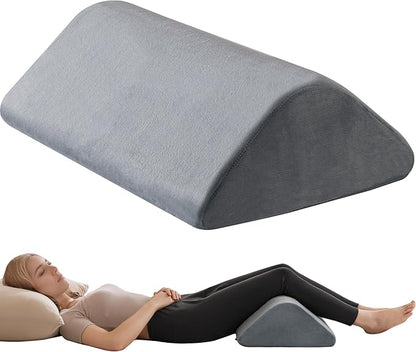 Ganondorf Knee Wedge Pillow for Back Sleeping-Leg Pillow Knee Wedge Pillow for Sleep Position, Alleviating Lower Back&Hip Pain Enhancing Circulation in Ankles Legs Triangle Pillow with Removable Cover