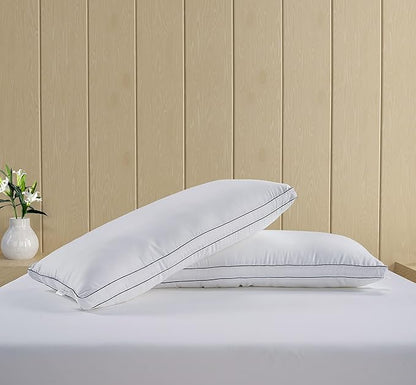 LANE LINEN Pillows Standard Size Set of 4 - Medium Soft Support Gusseted Hotel Quality Pillows for Sleeping, Oeko Tex Certified, Down Alternative Perfect for Back, Stomach or Side Sleepers - White