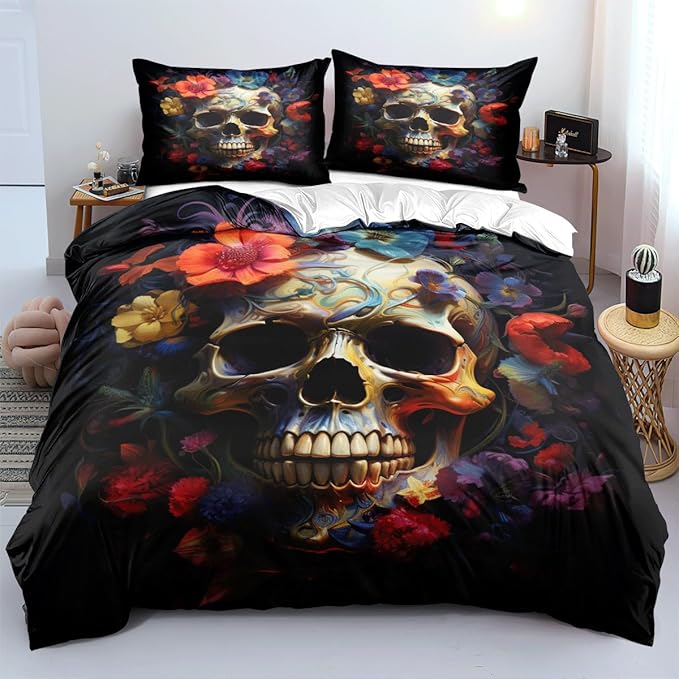Halloween Full Bed Duvet Comforter Cover Sets with 2 Pillowcases for Kids Girls Teens Adult Bedroom Decor