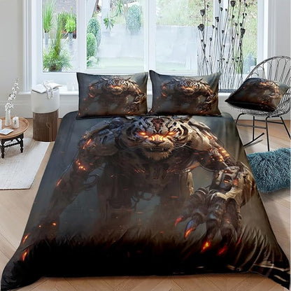 Tiger Bed Duvet Cover Sets Twin Size with 2 Pillowcases for Kids Boys Teens Adult Bedroom Decor