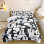 CVHOUSE Cartoon Penguin Bedding Set - 3 Pieces (1 Comforter + 2 Pillow Cases) - Twin, Full, Queen Sizes - Black