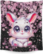 Adult Blanket Gifts Bunny Blankets for Women - 60" x 80" Inches Lightweight Furry Flannel Throws for Bed, Couch, Living Room