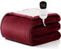 Homemate Electric Heated Blanket Twin Size - 62"x84" Heating Blanket Twin Size 1/2/4/6/8 Hours Auto-Off 10 Heat Level Over-Heat Protection Flannel Sherpa ETL Certification