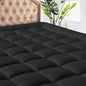 MATBEBY Twin XL Mattress Pad - Cooling Breathable Mattress Topper, Quilted Fitted Mattress Protector, Pillow Top Mattress Cover with 8-21" Deep Pocket, Soft, Machine Washable, Black, Twin Extra Long