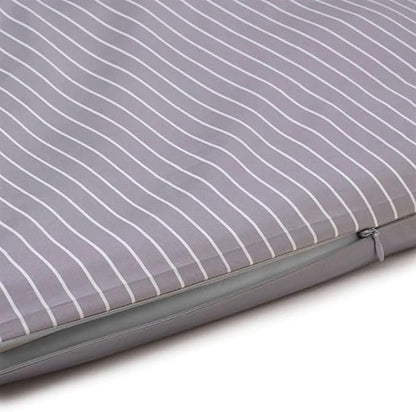 Sleepgram Supima Machine Washable 400 Thread Count Cotton Silver Ion Infused Luxury Zippered Duvet Cover with Travel Bag, Twin, Grey Stripe