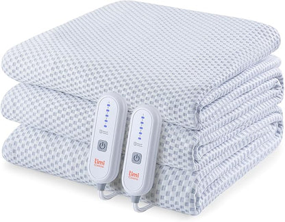 Heated Mattress Pad Queen - Electric Mattress Pad Cover with Dual Controllers, 5 Heat Settings & 10-Hour Auto Off, Deep Pocket Bed Protector for All Seasons, 60"x80"