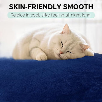 Body Pillow for Adults - Soft Long Bed Pillows Insert for Sleeping - Shredded Memory Foam and Removable Washable Cover - Swan Shaped Side Sleeper Pregnancy Pillow 49 Inch (Blue)