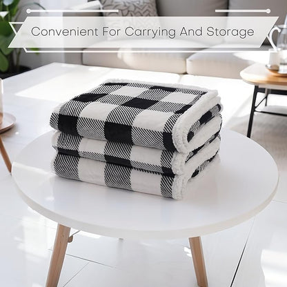 LUXIAN Electric Heated Blanket Queen Size 84"x90" - Flannel & Sherpa Fabric Dual-Sided, 6 Heat Settings & 1-10 Hours Auto Off, Machine Washable, Striped Checkered