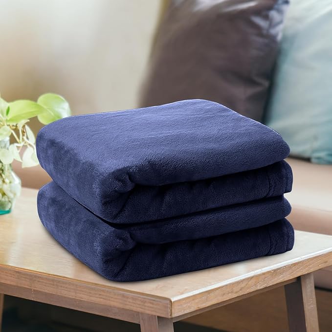 IR Imperial Rooms Fleece Blanket 16 Pack - Super Soft Fluffy Navy Throw Blanket for Sofa and Bed - Warm and Cozy Lightweight 400 GSM Microfiber Bed Throws Blankets, 50x60 Inches (Throw/Travel)