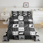 Feelyou Cute Deer Comforter Set Wild Deer Hunting Decor Comforter Soft Quilt for Kids Boys Antlers Wild Animal Natural Bedding Set,Black Grey with 1 Pillowcase 2Pcs Bedding Twin Boys