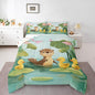 Cartoon Otter Kids Bedding Sets Cute Duck Pink Lotus Butterfly Comforter Set for Boys Girls Teens Lovely Wild Animal Rustic Style Quilted Comforter with 2 Pillowcases King Size 3 Pcs