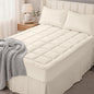 OLANLY Twin Quilted Fitted Mattress Pad – Soft Pillow Top Mattress Topper, Down Alternative Fill, Cooling Comfort Breathable Mattress Cover, Machine Washable Deep Pocket Mattress Protector, Ivory