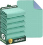 Hide Stains Bed Pads Washable Waterproof for Incontinence, 4-Layer Absorbency Pee Pads, Washable Underpad, Bed Wetting Pad for Elderly, Adults, Pets, 36"x52"-6 Pack, Green