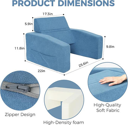 Reading Pillow for Gaming Lap Desk Pillow for Laptop with Pocket Foldable Memory Foam Bed Desk for Reading Working Crocheting Gaming Arm Rest on Bed/Sofa/Floor/Couch/Car (Blue Foldable)