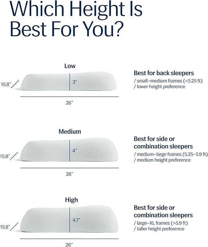 REST® Evercool® Cooling Pillow, Set of 2, Instant Cool-to-Touch Shell Fabric & Breathable Silicone Sponge Core for All-Night Temperature Regulation & Ergonomic Support, High, Arctic White