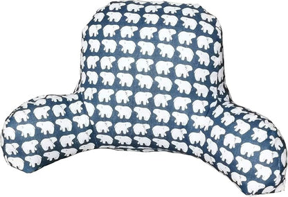 Bohemian Printed Reading Pillow with Support Arms Soft Bed Rest Pillows Back Support Cushion for Kids Reading Watching TV Sitting Up in Bed (20"×15"×8",Ice Bear)