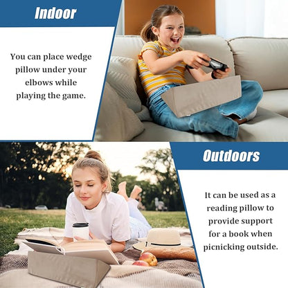 Small Wedge Pillow, Wedge Pillow for Bed Sores, Positioning Pillow, Positioning Wedge, Mini Pillow for Laptop and Yoga, Small Foam Wedge for Chair (1 Unit, Apricot)