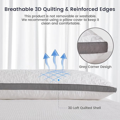 Shredded Memory Foam Full Body Pillow, Long Hugging Bed Pillows for Adults, Breathable Extra-Firm Large Pillow for Side Sleep, Big Support Body Pillow for Sleeping (20 x 54 Inches)