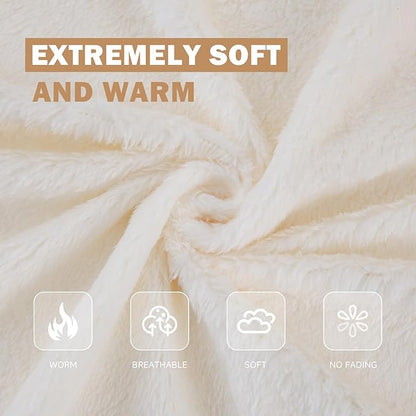 DOWNCOOL Large Body Pillow Insert with Faux Fur Cover - Fluffy Long Bed Pillow for Sleeping - Breathable Full Body Pillow for Adults - 20x54 inch (White, with Cover)