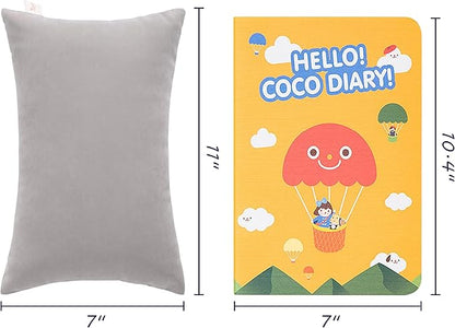 FLXXIE 2 Pack Microfiber Small Mini Pillows, 11x7 Inches, Soft Washable Travel Nap Pillows, Light Grey
