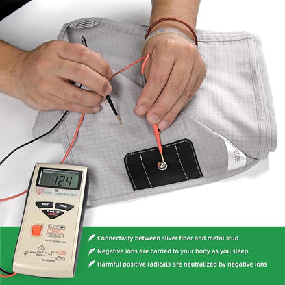 Grounding Fitted Sheet Kit Connect to The Earth's Energy 15inch Depth Pocket Grounding Bed Sheets for Earthing