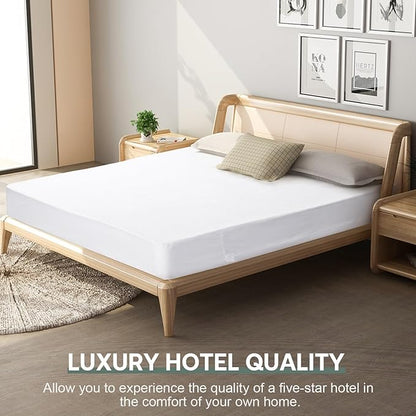 【No Pilling】 Full Mattress Protector Cover 54"x75" Zippered and Waterproof Fits 9-12" Deep, Skin-Friendly Urine-Proof Stain Resistant Breathable Soft