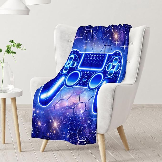 Gaming Blanket for Kids - 30" x 40" Gaming Throw Blanket Gifts for Boys - Soft Cozy Kids Flannel Throw for Crib, Room