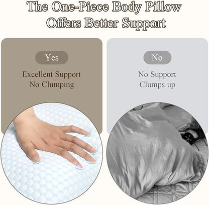 Small Mermaid Body Pillows, Cooling One Piece Body Pillows for Adults, Long Pillow for Bed, Full Memory Foam Body Pillow, Big Hugging Pillows, Soft Firm Body Pillow for Side Sleeper/Pregnancy