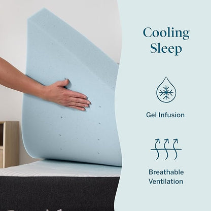 LUCID 3-inch Ventilated Gel Memory Foam Mattress Topper - Twin