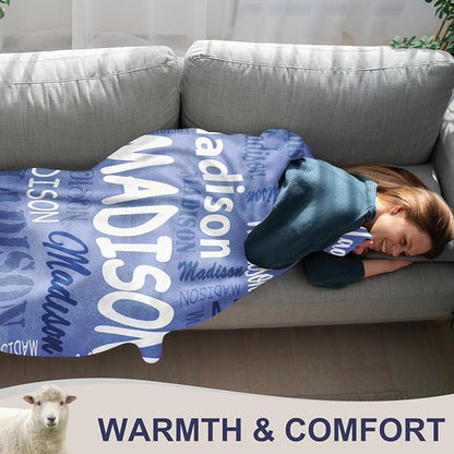 Ships Next Day, Personalized Blankets and Throws Custom Blanket with Name Customized Flannel Blanket for Kids Christmas Blanket Gifts for Teen Girls Boys