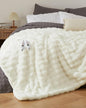 GarveeHome Heated Blanket King, Dual Control Faux Fur Electric Heating Blanket with 4 Heat Settings, Soft Bubble Blanket with 8 Hour Auto-Off & Overheat Protection, for Gifts Home Couch or Bed, White